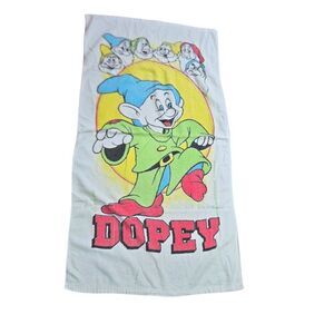 Vintage 1978 Walt Disney Dopey Beach Towel Franco Snow White